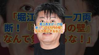 「堀江貴文が一刀両断！『103万円の壁』なんて気にするな！」 hamachannel 堀江貴文 103万円の壁 shorts [upl. by Acinomahs]