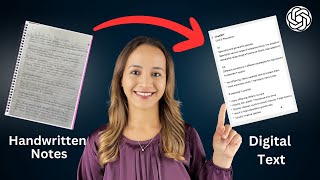 Easily Convert Handwritten Notes into Digital Text Using ChatGPT [upl. by Yanel]