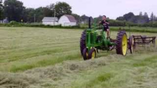 john deere b raking hay [upl. by Eladnek]