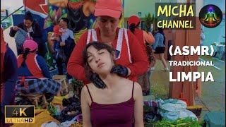 Spiritual Cleansing LIMPIA with ASMR head face and neck massage at public market in Ecuador [upl. by Mcleroy]