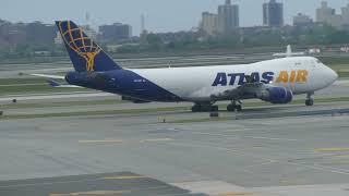 Plane Spotting JFK Airport  TWA Hotel  Atlas Air [upl. by Ahsekam222]