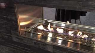 Outdoor Linear Gas Fireplace Patio Heater Gas Propane Natural Video Burn [upl. by Johansen]