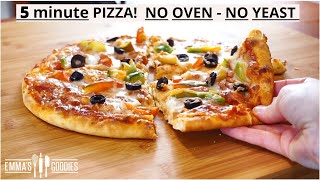 5 Minute NO OVEN  NO YEAST PIZZA Lockdown Pizza Recipe [upl. by Tolliver836]