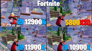 i9 10900K amp i9 11900K amp 12900K VS 5800X3D  Fortnite Performance Mode [upl. by Sachs]