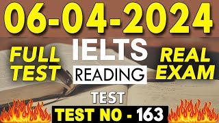 IELTS Reading Test 2024 with Answers  06042024  Test No  163 [upl. by Ahcsropal31]