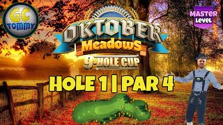 Master QRFR Hole 1  Par 4 EAGLE  Oktober Meadows 9hole cup Golf Clash Guide [upl. by Angelle]