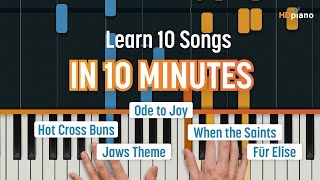 Learn the 10 EASIEST Piano Songs in 10 MINUTES 🎹 [upl. by Haik889]