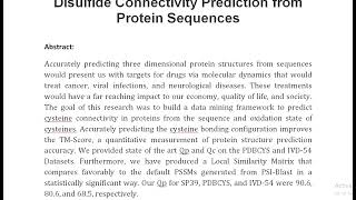 Local Similarity Matrix for Cysteine Disulfide Connectivity Prediction from Protein Sequences [upl. by Scheer]