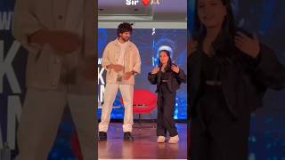 Cute girl dance with kartik Aryan 💜💜 shortvideo music newsong youtubeshorts [upl. by Wilber]