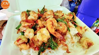 Ultimate Thai Basil Shrimps wok  Thai street food [upl. by Ahsert]