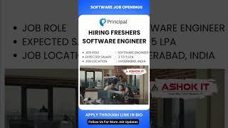 Principal Hiring Freshers  Software Engineer Jobs  Hyderabad Job Opportunity [upl. by Naiviv618]