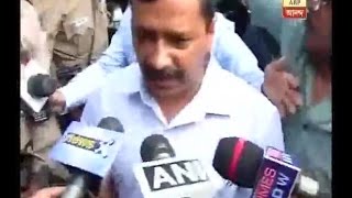 Delhi CM Arvind Kejriwal waits outside as he is being barred from entering hospital [upl. by Ardnikal192]