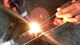 cara mengelas stainless steel dengan las argon  how to weld stainless steel with argon welding [upl. by Ennovyahs]