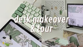 desk makeover 2024 ˚｡☁️🌱‎♡˚  aesthetic pinterest inspired IKEA desk unboxing affordable finds [upl. by Christiano]