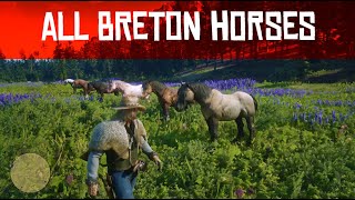 Red Dead Redemption 2  All Breton horses [upl. by Airenahs65]