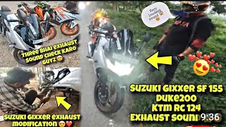 🥰SUZUKI GIXXER SF 155 EXHAUST MODIFICATION  🥵YE SOUND CHECK KRO 🚀 [upl. by Aylmer26]