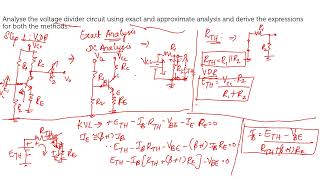 Voltage divider biasingExact and Approximate analysisFew Minutes Learning [upl. by Arno94]