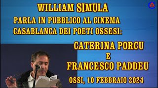 WILLIAM SIMULA PARLA AL CINEMA CASABLANCA DEI POETI OSSESI CATERINA PORCU E FRANCESCO PADDEU [upl. by Nesline]