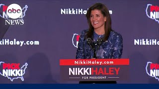 Nikki Haley speaks after Trump projected to win New Hampshire primary [upl. by Nuhsed798]