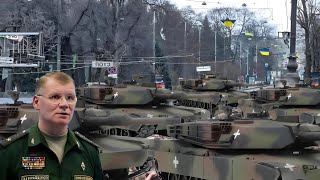 TODAY  Russia Shows Off 12 Confiscated US Abrams M1A2 Tanks Abandoned by Their Crews [upl. by Salomo]