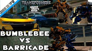 Bumblebee vs Barricade Transformers The Last Knight GTA SA [upl. by Nylcsoj]