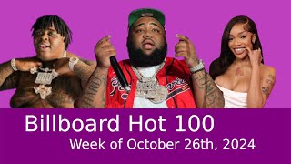 Billboard Hot 100  Week of October 26th 2024 [upl. by Tews32]