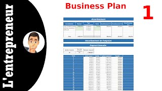 1 Faire un business plan complet sur Excel  Plan de financement amp amortissements [upl. by Odnamla]