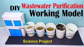 wastewater treatment or purification working model for science project exhibition  DIY pandit [upl. by Maighdlin]