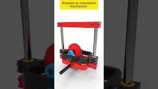 Rotation to translation mechanism engineering mechanical solidworks shorts cad gear [upl. by Accalia]