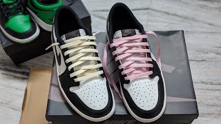 HOW TO LACE AIR JORDAN 1 LOW OG quotMOCHAquot laceswap jordan1low sneakers [upl. by Ahtiekal]