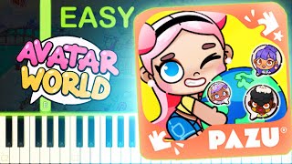 AVATAR WORLD THEME  EASY Piano Tutorial [upl. by Elenore196]