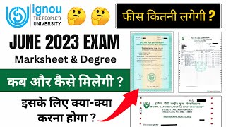 June 2023 Exam की Degree और Marksheet कब मिलेगी  IGNOU Marksheet Apply Online  37th Convocation [upl. by Aneeras]