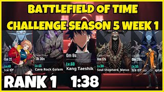 NEW SEASON 138 Battlefield of Time Challenge  Season 5 Week 1  Solo LevelingArise [upl. by Nerfe]