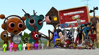 ALL NEW SPRUNKI HORROR CHARACTERS VS ALL TREVOR HENDERSON CREATURES in Garrys Mod [upl. by Winston]