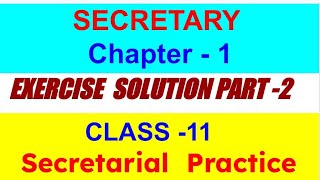 11th Std Secretarial Practice Chapter1 Solved Exercise Part2 [upl. by Suiramaj745]