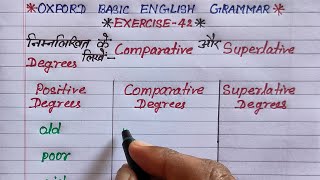 oxford basic english grammar exercise 42  write the comparative and superlative degrees [upl. by Ydur809]