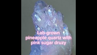 Labgrown pineapple quartz with pink druzy  LG21 [upl. by Bein896]