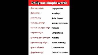 ➡️Daily use simple words spokenenglish englishspeakingpractice shortsfeed shortsvideo ytshorts [upl. by Eelibuj395]