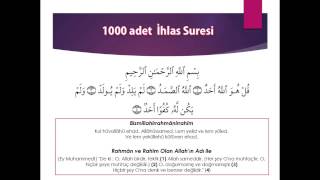 Hızlandırılmış 1000 İhlas Suresi 2 Saat [upl. by Shanda427]