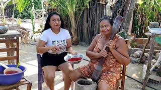 NA ROÇA FAZENDO COLORAU CASEIRO COM FARINHA DE MANDIOCA E ALHO NOSSA TARDE [upl. by Hsenid]