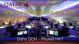 4K TRIP REPORT  New 7879 2021 QATAR Airways Business Class  Boeing 7879  Doha DOH  Phuket HKT [upl. by Zap881]