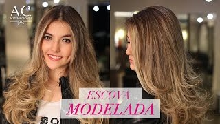 COMO FAZER ESCOVA MODELADA [upl. by Erialcyram]