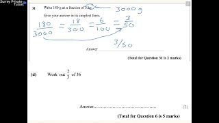 Maths GCSE Lesson 9 Finding a Fraction of a Number [upl. by Weinstock]