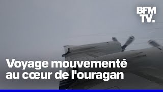 Un équipage secoué alors quils survolent louragan Milton pour collecter des données [upl. by Santini921]