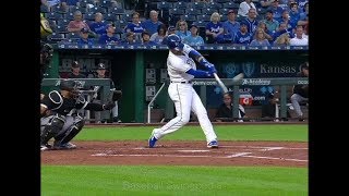 Whit Merrifield Home Run Swing Slow Motion 2018112 [upl. by Guod]