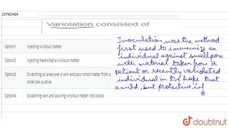 Variolation consisted of [upl. by Shivers]