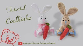 COELHINHO AMIGURUMI  PARTE 1  por ArteeManhaKids [upl. by Nylisoj]