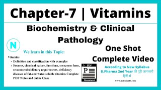 Biochemistry Chapter7 Vitamins  Classification with Examples  Fat and Water soluble vitamins [upl. by Znerol]