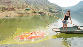 Take Boat To Spread Nets On The Big Lake Caught A Lot Of Fish Go To Markets Sell [upl. by Jori772]