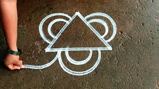 Thai madham easy kolambegginers rangoli design 3 dots eaay rangoli design Daily Super rangoli [upl. by Ecnerat]